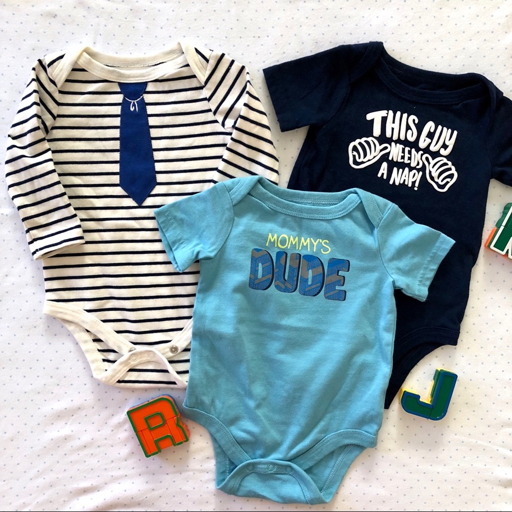Bundle Lot 3pc Baby Boy Onesies by Circo